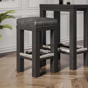 BRASIL | Houten Kruk | Wengé/zwart | B:D:H 39 x 39 x 51 cm