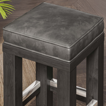 BRASIL Taburete Bistro + Cojín de asiento | 39x39xH51cm | Wenge/Negro