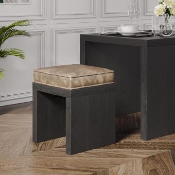 BRASIL | Wooden Stool | Wenge/Taupe | W:D:H 39 x 39 x 51 cm | + seat cushion