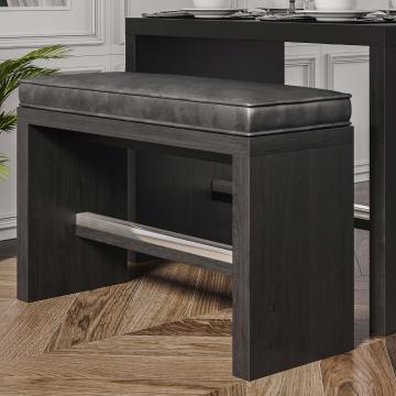 BRASIL Taburete Bistro + Cojín de asiento | 34x119xH51cm | Wenge/Negro