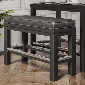 BRASIL Taburete Bistro + Cojín de asiento | 34x119xH51cm | Wenge/Negro