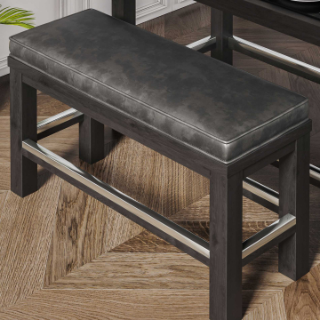 BRASIL Taburete Bistro + Cojín de asiento | 34x119xH51cm | Wenge/Negro