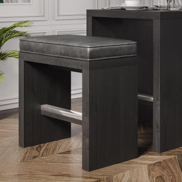 BRASIL Taburete Bistro + Cojín de asiento | 34x69xH51cm | Wenge/Negro