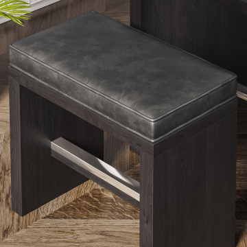 BRASIL Taburete Bistro + Cojín de asiento | 34x69xH51cm | Wenge/Negro