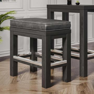 BRASIL Taburete Bistro + Cojín de asiento | 34x69xH51cm | Wenge/Negro
