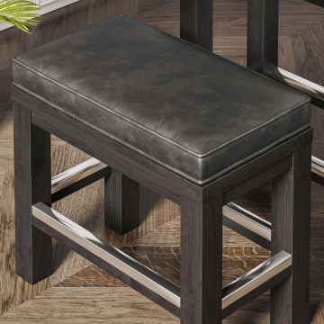 BRASIL Taburete Bistro + Cojín de asiento | 34x69xH51cm | Wenge/Negro