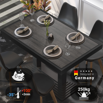 BRASIL | Restaurant Tafelblad | B:D 120 x 70 cm | Wengé/zwart | Rechthoekig