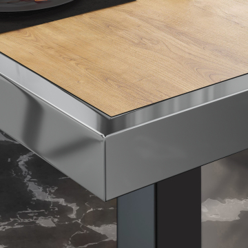 BRASIL | Piani tavolo Ristorante | L:P 110 x 60 cm | Quercia | Cerchio cromato
