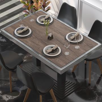 BRASIL | Piani tavolo Ristorante | L:P 110 x 60 cm | Wengé chiaro | Cerchio cromato