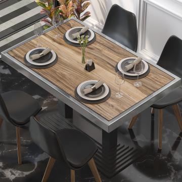 BRASIL | Piani tavolo Ristorante | L:P 110 x 60 cm | Sheesham | Cerchio cromato