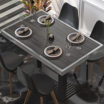 BRASIL | Piani tavolo Ristorante | L:P 110 x 60 cm | Wengé | Cerchio cromato