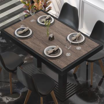 BRASIL | Piani tavolo Ristorante | L:P 110 x 60 cm | Wengé chiaro | Cerchio in metallo nero