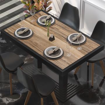 BRASIL | Piani tavolo Ristorante | L:P 110 x 60 cm | Sheesham | Cerchio in metallo nero