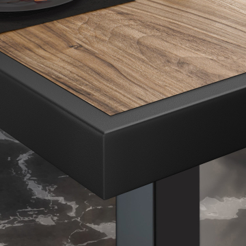 BRASIL | Piani tavolo Ristorante | L:P 110 x 60 cm | Sheesham | Cerchio in metallo nero