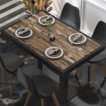 BRASIL | Piani tavolo Ristorante | L:P 110 x 60 cm | Vecchio Vintage | Cerchio in metallo nero