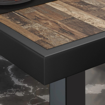BRASIL | Piani tavolo Ristorante | L:P 110 x 60 cm | Vecchio Vintage | Cerchio in metallo nero