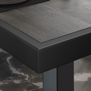 BRASIL | Piani tavolo Ristorante | L:P 110 x 60 cm | Wengé | Cerchio in metallo nero