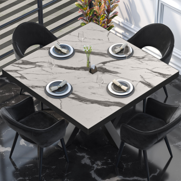 BRASILE | Piano del tavolo Bistro | B:T 140 x 140 cm | Marmo Bianco | Quadrato