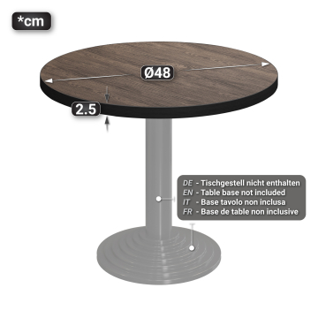 BRASIL | Gastro table top | Ø 50 cm | Light Wenge | Round