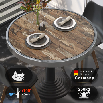 BRASIL | Gastro table top | Ø 50 cm | Vintage Old | Chrome edge | Round