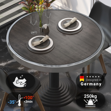BRASIL | Gastro bordsskiva | Ø 50 cm | Wenge | Kromkant | Rund