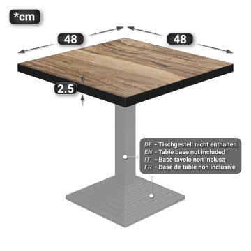 BRASIL | Gastro table top | W:D 50 x 50 cm | Sheesham | Square