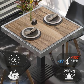 BRASIL | Piani tavolo Ristorante | L:P 60 x 60 cm | Sheesham | Cerchio cromato
