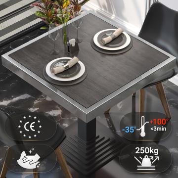 BRASIL | Piani tavolo Ristorante | L:P 60 x 60 cm | Wengé | Cerchio cromato