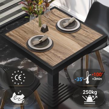 BRASIL | Piani tavolo Ristorante | L:P 60 x 60 cm | Sheesham | Cerchio in metallo nero