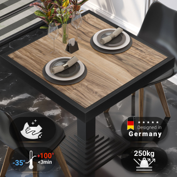 BRASIL | Gastro bordplate | B:D 60 x 60 cm | Sheesham | Svart metallkant | Torget