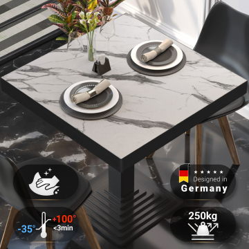 BRASIL | Gastro table top | W:D 50 x 50 cm | White marble | Square