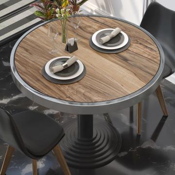 BRASIL | Piani tavolo Ristorante | Ø50cm | Sheesham | Cerchio cromato