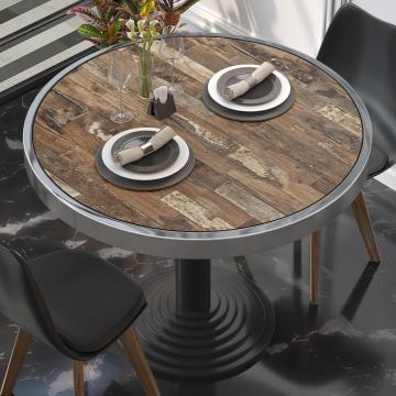 BRASIL | Piani tavolo Ristorante | Ø50cm | Vecchio Vintage | Cerchio cromato