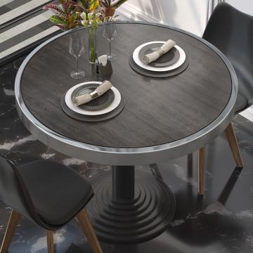 BRASIL | Piani tavolo Ristorante | Ø50cm | Wengé | Cerchio cromato