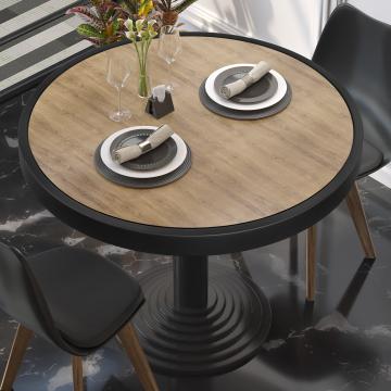 BRASIL | Piani tavolo Ristorante | Ø50cm | Quercia | Cerchio in metallo nero