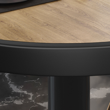 BRASIL | Piani tavolo Ristorante | Ø50cm | Quercia | Cerchio in metallo nero