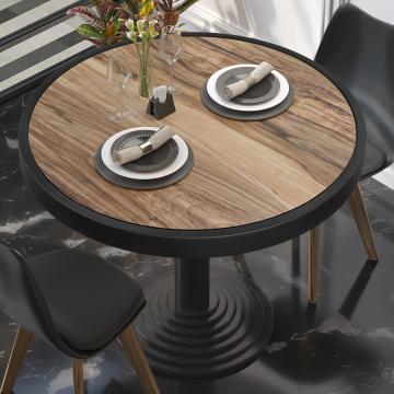 BRASIL | Piani tavolo Ristorante | Ø50cm | Sheesham | Cerchio in metallo nero