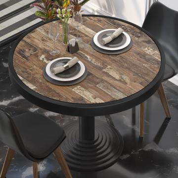 BRASIL | Piani tavolo Ristorante | Ø50cm | Vecchio Vintage | Cerchio in metallo nero