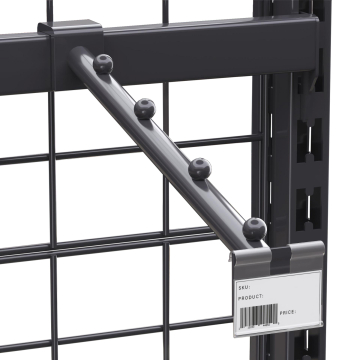 BROOKLYN | Display Bar Hook | Sloped arm | 30cm | 4xBalls | +Price holder