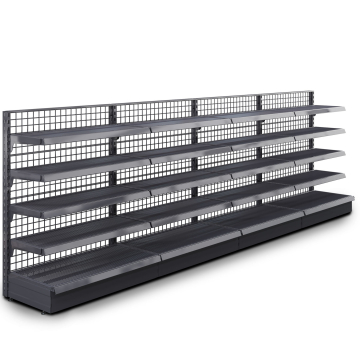 BROOKLYN | Estantería de pared enrejada | A400xA135cm | Incl. 4 estantes | Juego completo