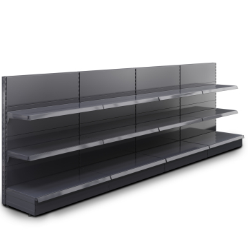 BROOKLYN | Etagère murale gondole | L400xH135cm | 2 étagères incluses | Kit complet
