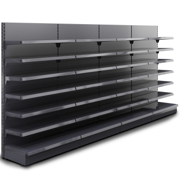 BROOKLYN | Etagère murale gondole | L400xH195cm | 6 étagères incluses | Kit complet