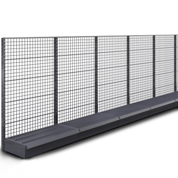BROOKLYN | Etagère murale grillagée | L2000xH165cm | Kit complet