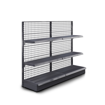 BROOKLYN | Etagère murale grillagée | L200xH165cm | 2 étagères incluses | Kit complet