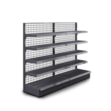 BROOKLYN | Etagère murale grillagée | L200xH165cm | 4 étagères incluses | Kit complet