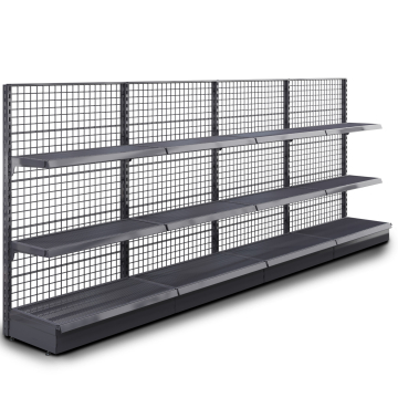 BROOKLYN | Etagère murale grillagée | L400xH165cm | 2 étagères incluses | Kit complet