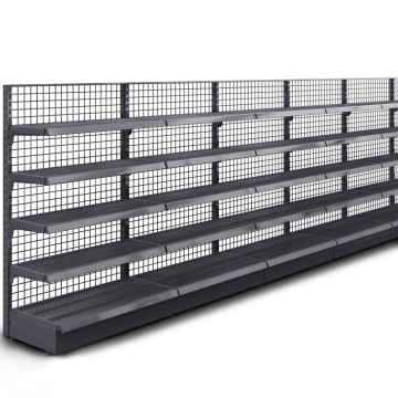 BROOKLYN | Etagère murale grillagée | L600xH165cm | 4 étagères incluses | Kit complet
