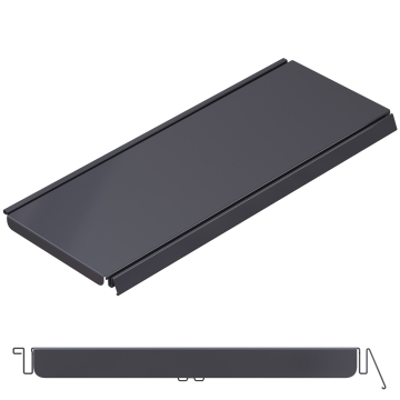 BROOKLYN | Foot Shelf + Price Rail | 47x100cm | Anthracite