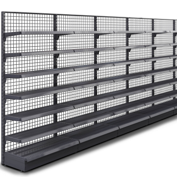BROOKLYN | Gitter Wandregal | B2400xH225cm | Inkl. 6 Regalböden | Komplett Set