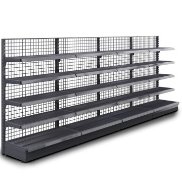 BROOKLYN | Etagère murale grillagée | L400xH165cm | 4 étagères incluses | Kit complet